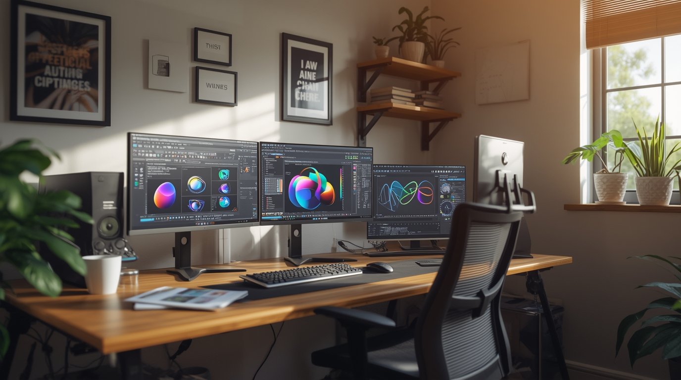 3D modeling workstation with creative design